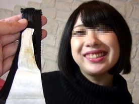 【オリジナル個撮】可愛いアオイちゃんの使用済みエロエロパンティーとオマ○コ密着おりものシート