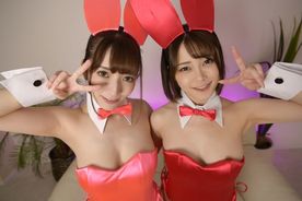 W bunny girl's fair skin and big breasts are irresistible
