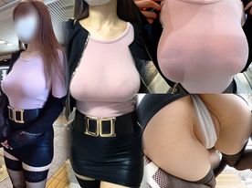 【Hカップ爆乳美女】【後編】ノーブラのデカ乳とハミ出たデカ尻を見せつけるお姉さん♪圧倒的神BODY降臨!! FC2-PPV-4412318