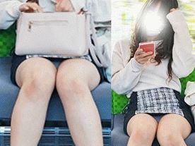これはわざとなのでは・・・？　アイドル系JDさんのパンティ