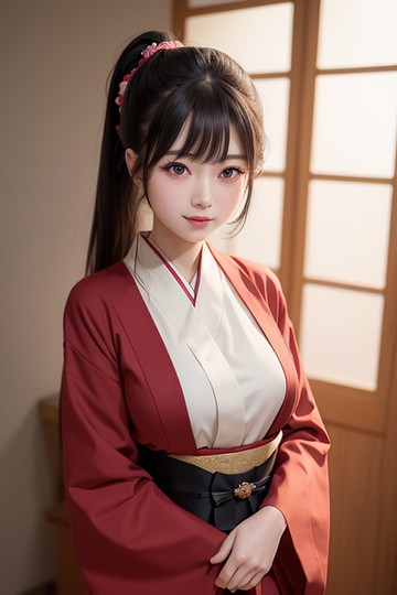 AI着物女子　紅葉