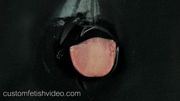 女性の舌　黒い布から舌だけ出してエッチに動く女の子のベロ