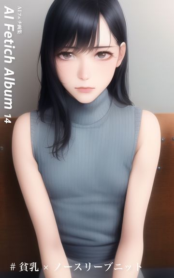 AI Fetich Album #14 貧乳ノースリーブニット【AIグラビア写真集】
