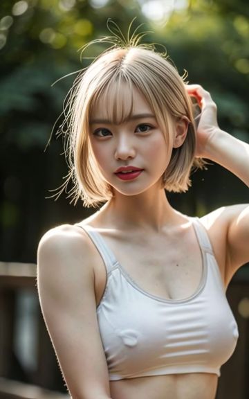 金髪美女トップレス写真集（AI写真集）