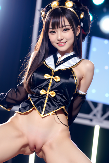 エッチな衣装でステージに立つ美女AI写真集-開脚編-