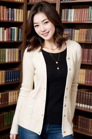AI Suzuka18歳。「図書館での大人モデル」