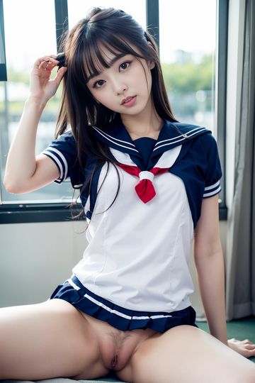 セーラー風コスプレの日本人風AI美女写真集