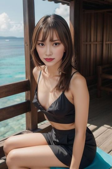 AI Miu23歳「海辺でカメラからの熱い視線に・・」