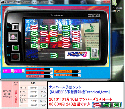 [NUMBERS予想探知機Technical_town]　予想ソフト
