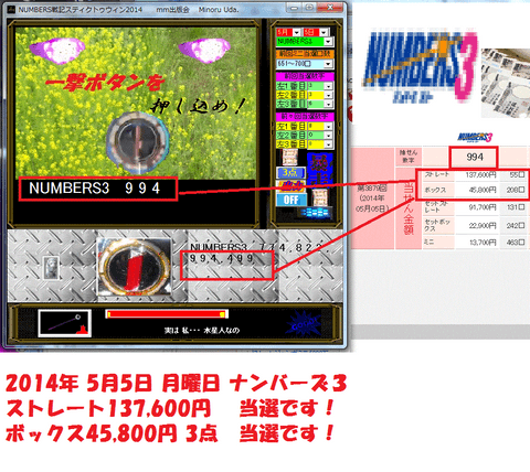 NUMBERS戦記スティクトゥウィン2014