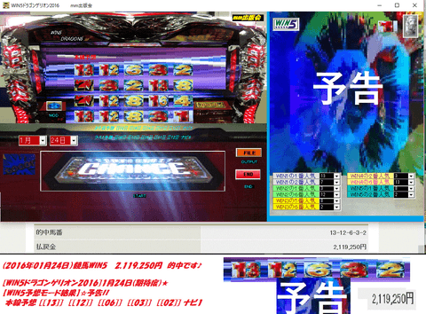[WIN5ドラゴンゲリオン2016]勝負(期待度)★★★★★