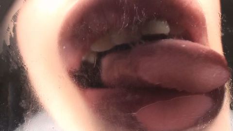 ガラス舐めキス【主観】