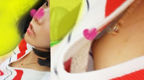 おっぱい狙いました。 バイトさん。乳首丸見え　レビュー特典あり