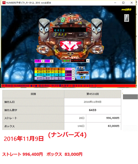 [NUMBERS予想ソフト_ホー吉くん2016]　予想ソフト