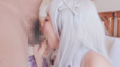 ※ﾚﾋﾞｭｰ人気復刻版※【エミリア】巨乳の堕天使で白髪ハーフエルフが清純で清らかなかわいい女の身体でムラムラするので中出しです！！【リゼロ】