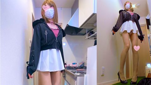 【個人撮影】高身長美脚ギャルにまさかの巨●❤️ 日常オナニーで発射した精*が場外へ！(29分) [AG-18]【女装】