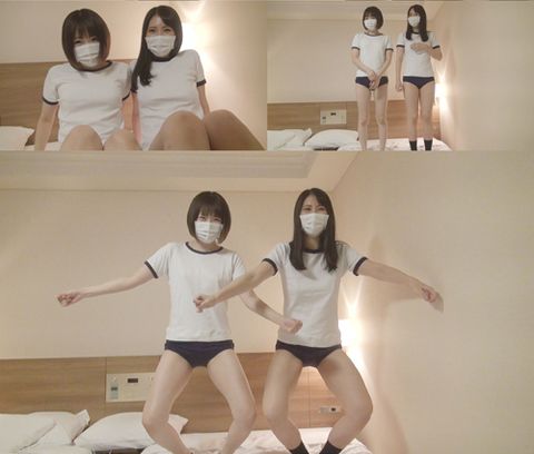 【個撮】あどけないキラキラ好奇二人組が文句ブーブーでスク水じゃんけん！唾液じゅるじゅるベトベト混ぜ混ぜWフェラ爆発映像