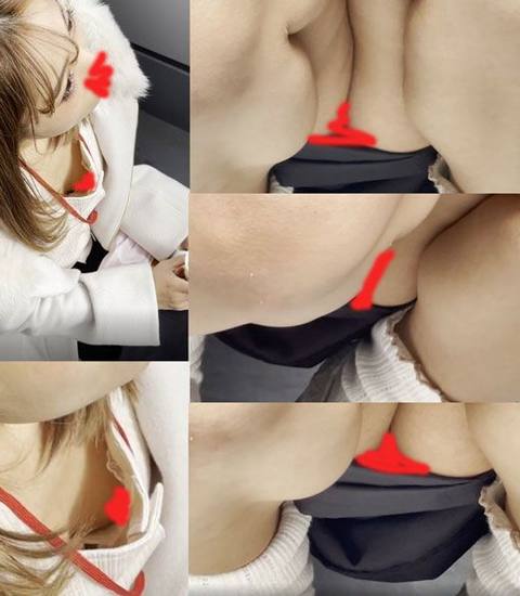 【休憩所の胸チラ②】同じオフィスビル内（大手旅行代理店スタッフ）美人Aちゃん同僚との談話中の胸チラ