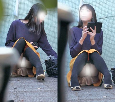 バレたのに・・・終始パンティ丸見えで見つめられるんだが・・・