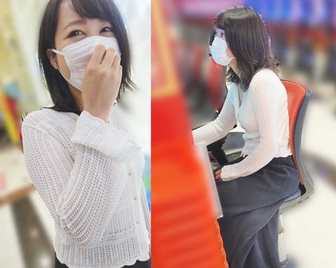 【パチ負け女】【交渉***】新宿区T店／蒼◎ミドルで粘ってたモデル級ロングスカート美脚　※ナマナカ成功【顔出し】【高画質】