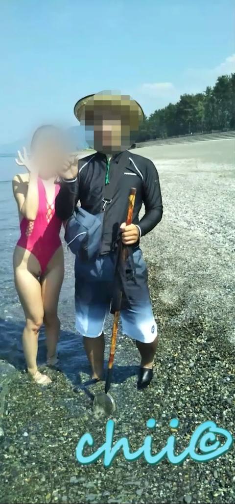 【個人撮影 昼間 野外露出】 Tバック変態水着で海に行ってきた②