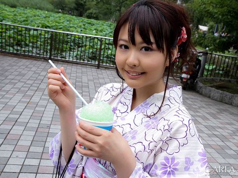 G-AREA「ちなこ」ちゃんは**っぽく大きな瞳に浴衣が良く似合う美乳パイパンフリーター