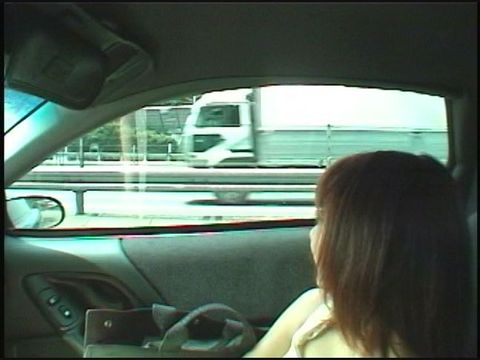 高速路肩の車内