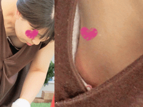 おっぱい狙いました。人妻さん　おっぱい見えてます！　レビュー特典あり