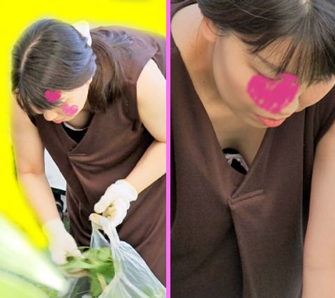 おっぱい狙いました。人妻さん　おっぱい見えてます！　レビュー特典あり