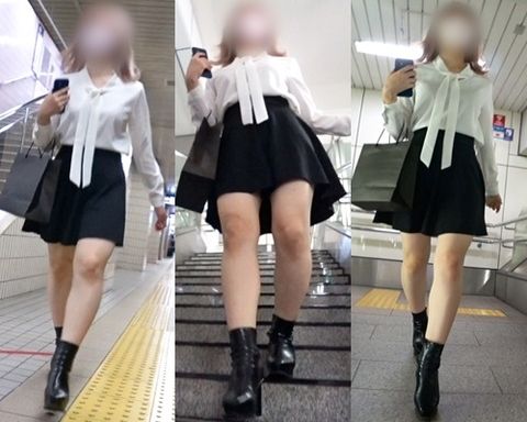 【電車対面パンチラ95】☆三角ゾーン観察記録/恥じらいチラ見せお*さん!