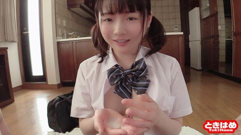 【フェラチオ/口内発射】モジモジしながらピンク色の乳首が立ってるオッパイを見せてくれた恥じらい**のフェラチオでクチマンコに発射した！