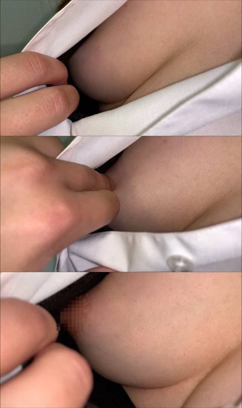 【電車おっぱい***】稀に見る美女の生おっぱい揉み！乳首も引っ張り出してじっくり撮影！！