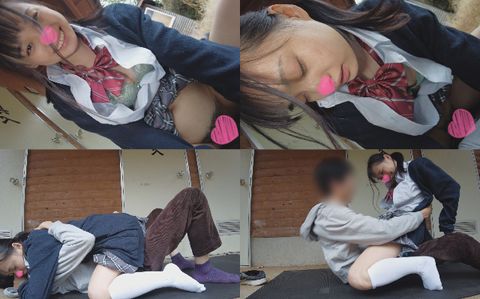 【痴女露出】コスオタ美**JDと行く一泊二日露出旅行／車内ごっくん／**服野外フェラ／制服女子に野外生ハメ中出し【個撮】☆レビュー特典あり☆