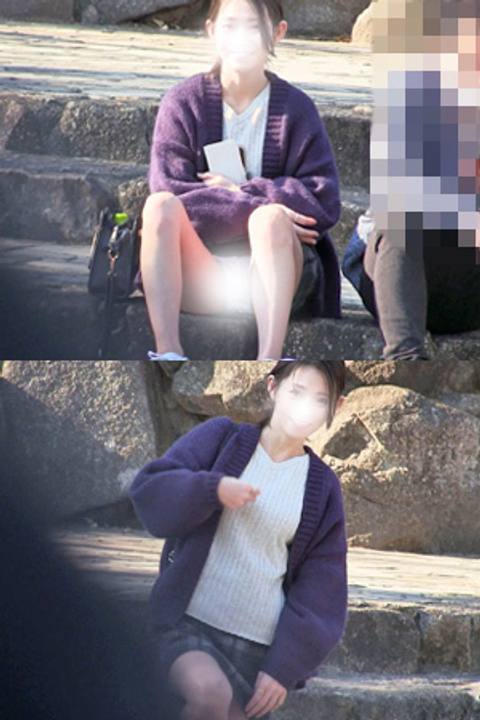 待ち伏せパンチラ　彼氏がいるのに僕だけのためにパンティを・・・