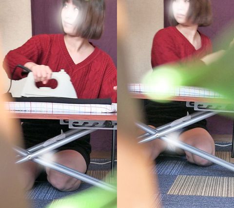 これもお仕事の一環？就業中のパンチラで男を癒してくれるアルバイトさん