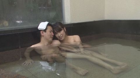 【パイズリ挟射】Kカップ爆乳ちゃんと温泉でイチャラブパイズリ!!!