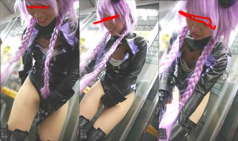 コスプレ会場PANIC★囲まれた鬼くいこみレイヤー 09[肛門シワに自ら気づき慌てる様*］