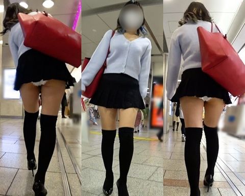 【お*さんのスカートの中の秘密】☆絶妙に食い込んだパンティと揺れる尻肉姿に我慢ができない！