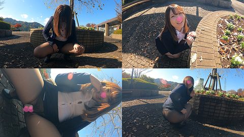 【恵体むっちり露出】巨乳尻の淫乱ヤリマン保険営業OL 24歳／オフィス街で羞恥リモバイ散歩／非常階段で青姦生中出し【個撮】☆レビュー特典あり☆