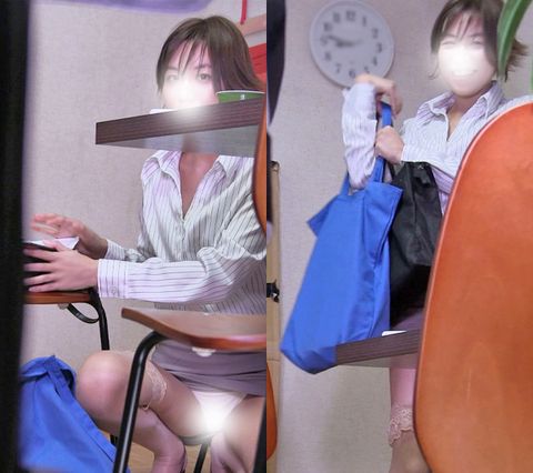 バレちゃった・・・スレンダー営業さん　事あるごとに机下でパンティアピール・・・