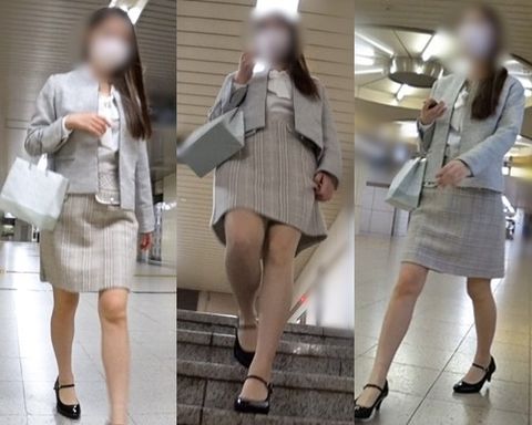 【電車対面パンチラ90】☆三角ゾーン観察記録/清楚系OLさんのギャップ萌え!!