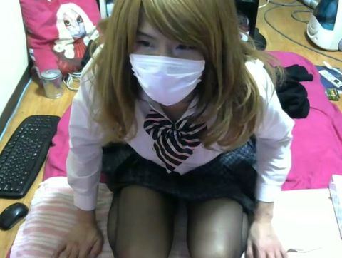 【女装】風華ちゃんの制服有料放送動画