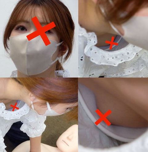 【胸チラ】救命講習㉓　魅惑の谷間と美乳の浮きブラ　3名　