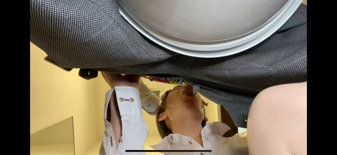 再販！【職場のトイレで濃厚ノーハンドフェラ！】第13弾！素人*♡加奈ちゃんの制服姿に我慢できなくなってｗ