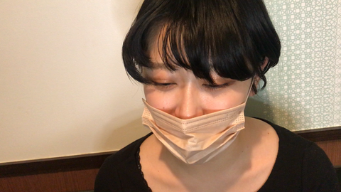 ボーイッシュ美女大**続。レンタルルームで即尺イラマ→大量顔射。