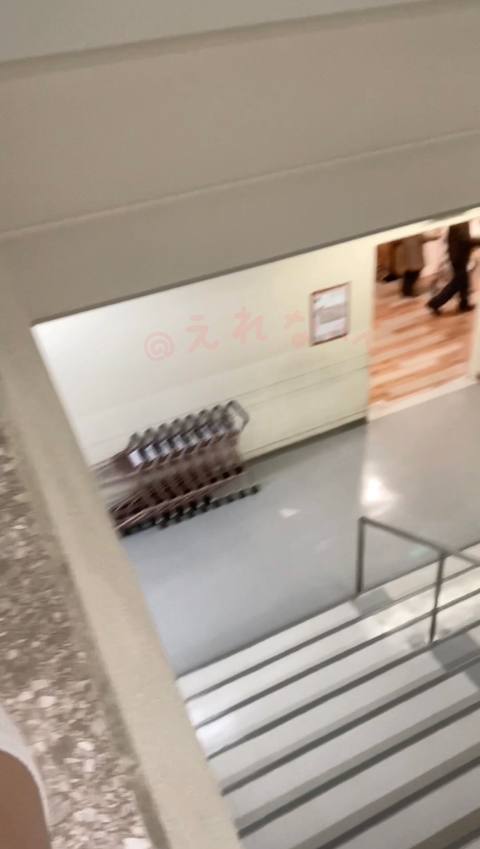 〈素人自撮り〉大学1**！デパートの階段でパンツ脱いでディルドオナニーしました、、下を覗けば人がいるし、声が聞こえて臨場感がある中で何度もイっちゃいました、、