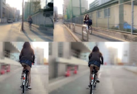 【立ち漕ぎパンツ】学校付近で待ち伏せ。激かわ**の純白パンティ【自転車パンチラ】
