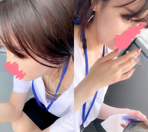 【休憩所・胸チラ*】オフィスビル内（２名。運送業者）【パンチラ】