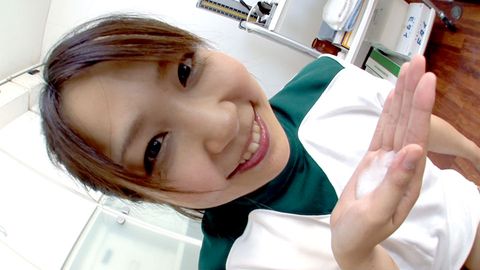 「気持ちよくしてあげるね。」ポニテ&ブルマに連続口内発射！