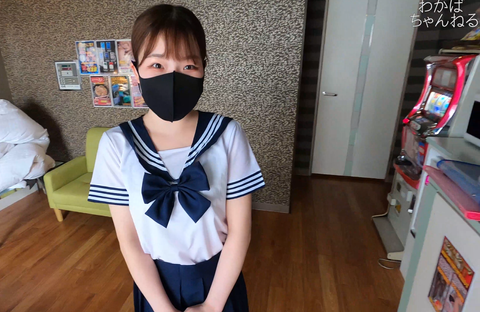 148cm Eカップ♥ちび巨乳 知香(19歳 JD)「気持ちいい…っ///♥」***漏らした心の声。憧れのセーラー服姿で**にまみれる【第五弾コスハメ！】